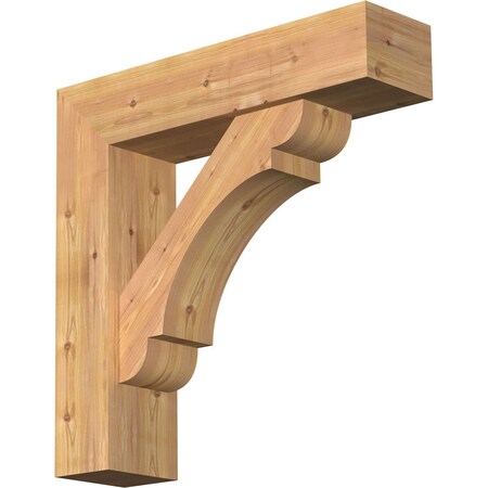 Ekena Millwork Olympic Block Smooth Bracket w/ Offset Brace, Western Red Cedar, 7 1/2"W x 30"D x 30"H BKT0806X30X30OLY05SWR
